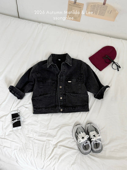 matilda&lee washed denim jacket (85-165cm)