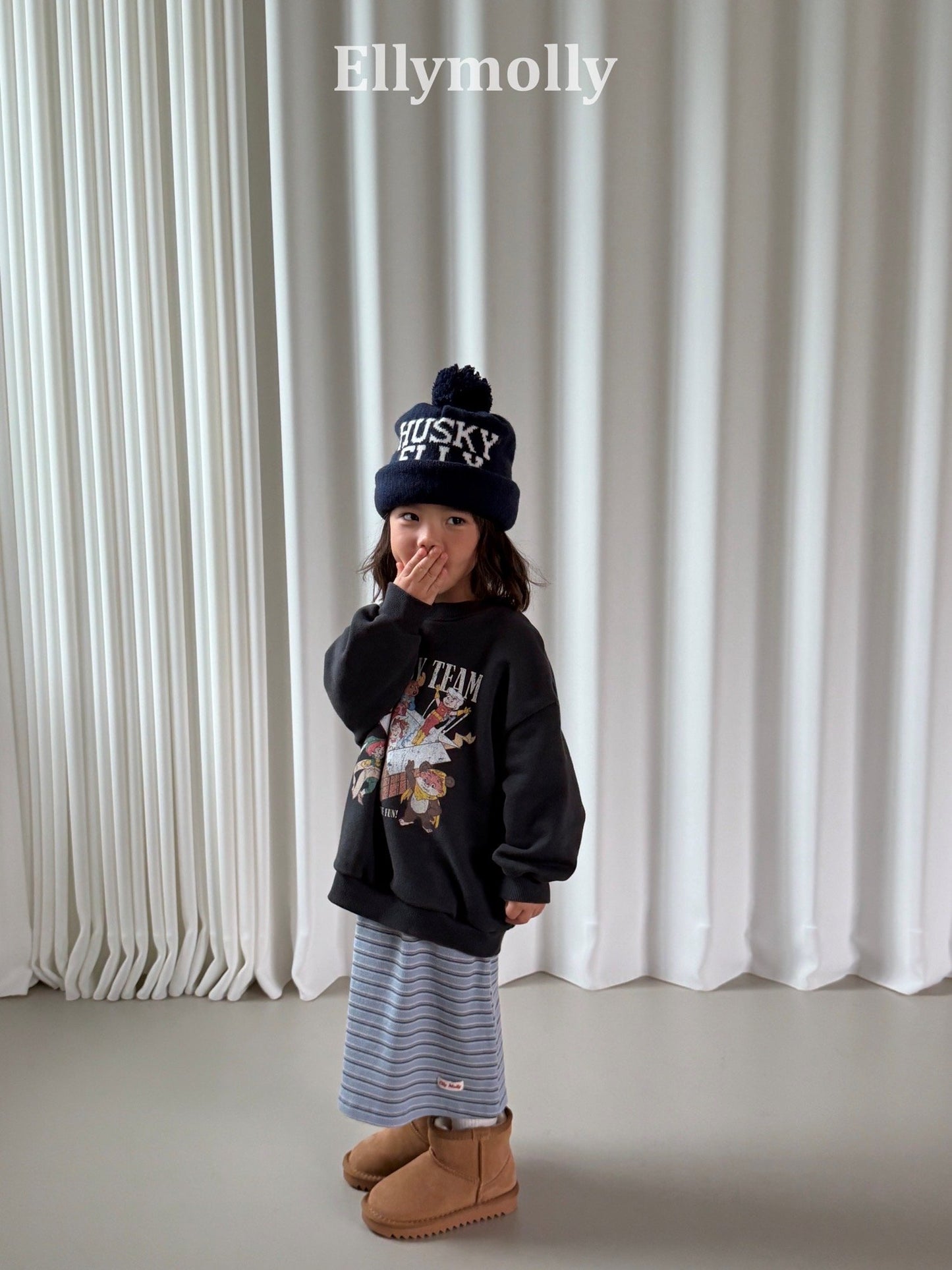 ELLYMOLLY shadow long skirt (90-145cm)