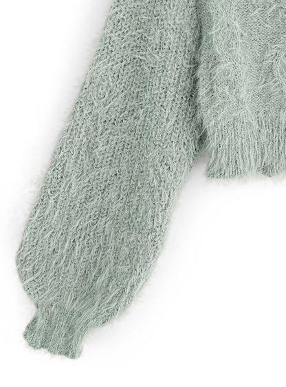 一字肩毛毛上衣