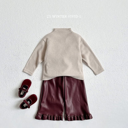 Vivid 荷葉邊寬寬皮褲 (75-135cm)