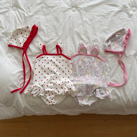 ninibello rosie berry swimwear bonnet set (80-120cm)