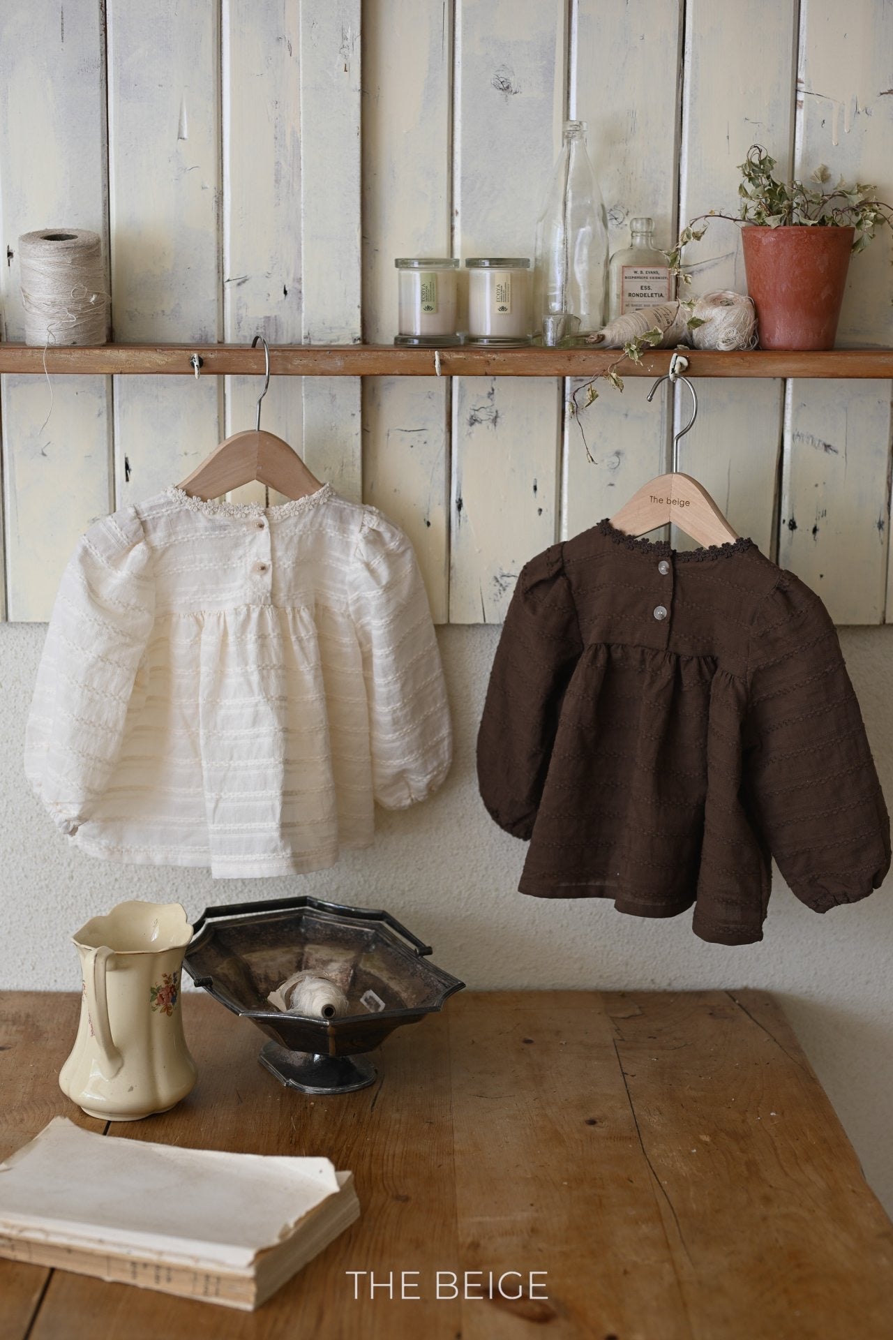 the beige jacquard blouse (80-120cm)
