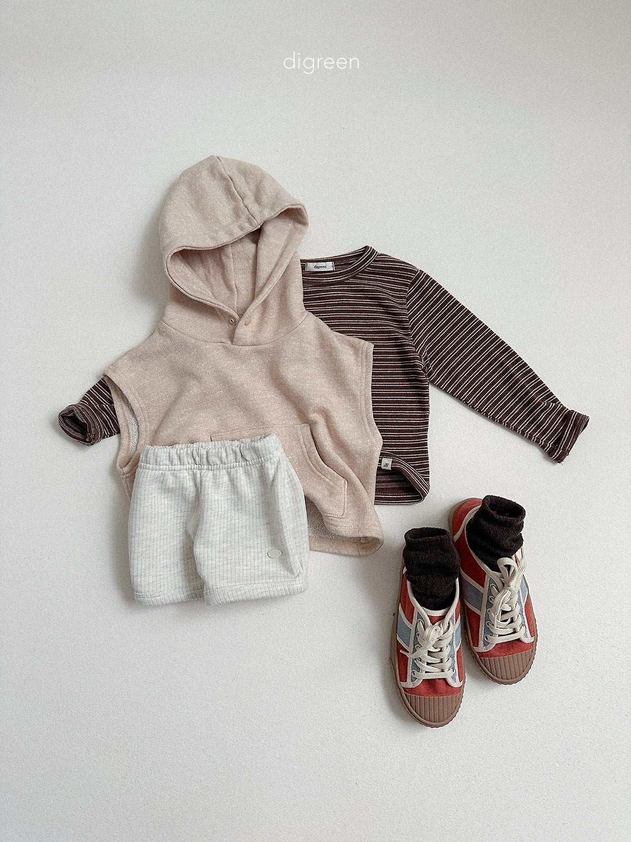 digreen stripe latte tee (85-130cm)