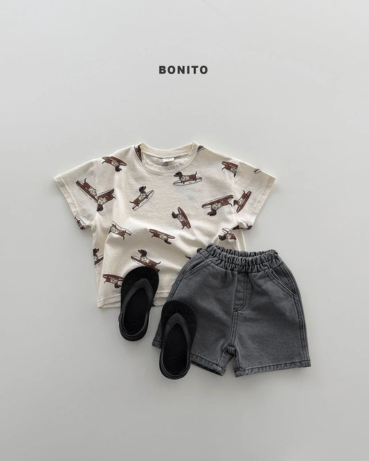 Bonito surfing dog tee (~80-140cm)