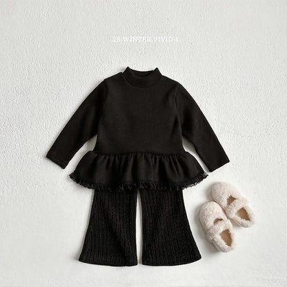 Vivid 針織麻花花紋喇叭筒 (75-135cm)