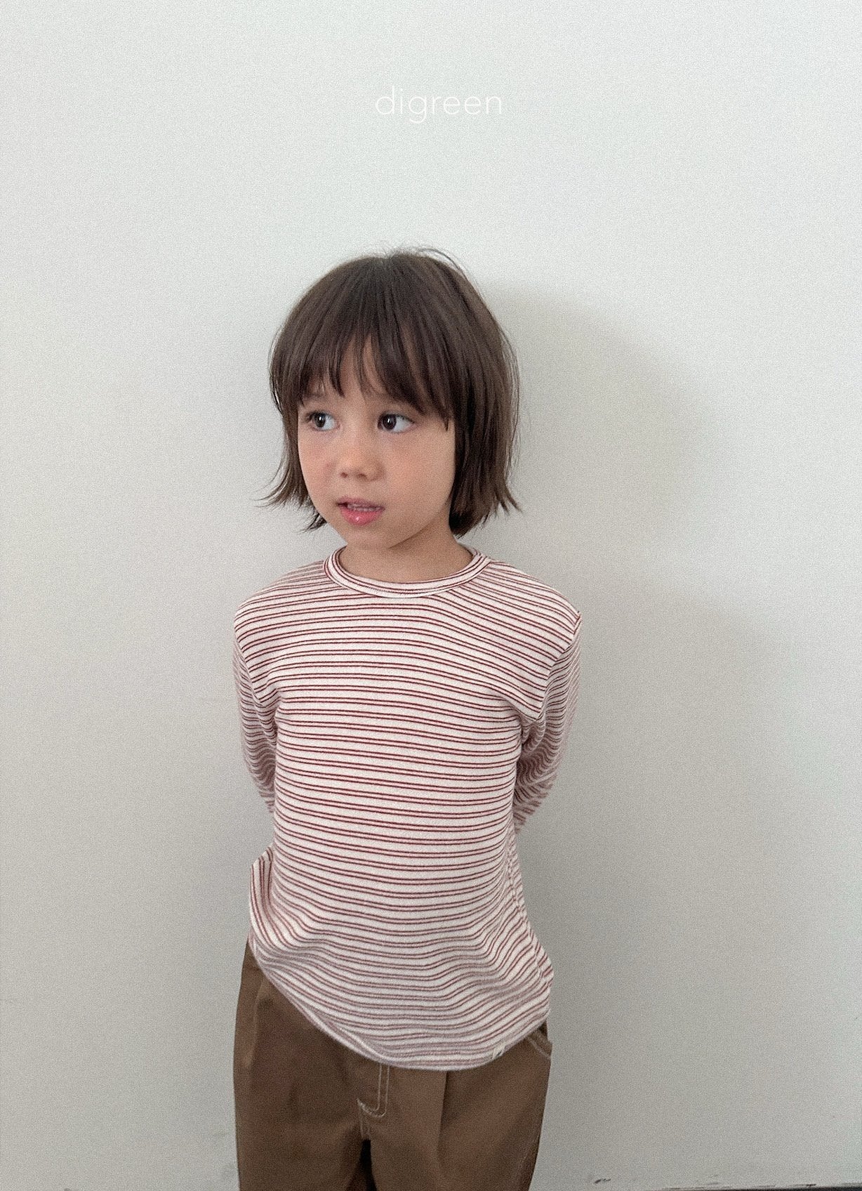 digreen stripe latte tee (85-130cm)