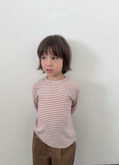 digreen stripe latte tee (85-130cm)