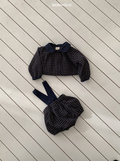 bebeholic temu check suit (3-18m)