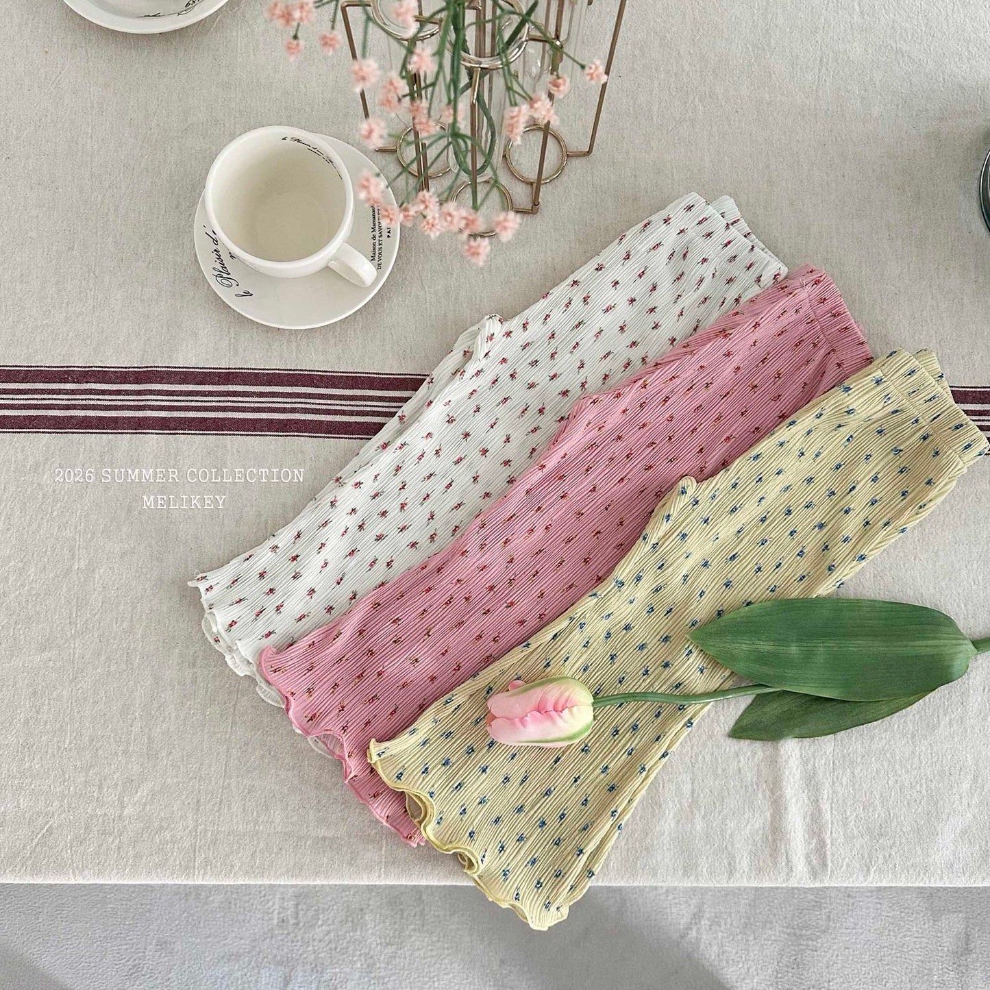 melikey flower pleats pants (~80-140cm)