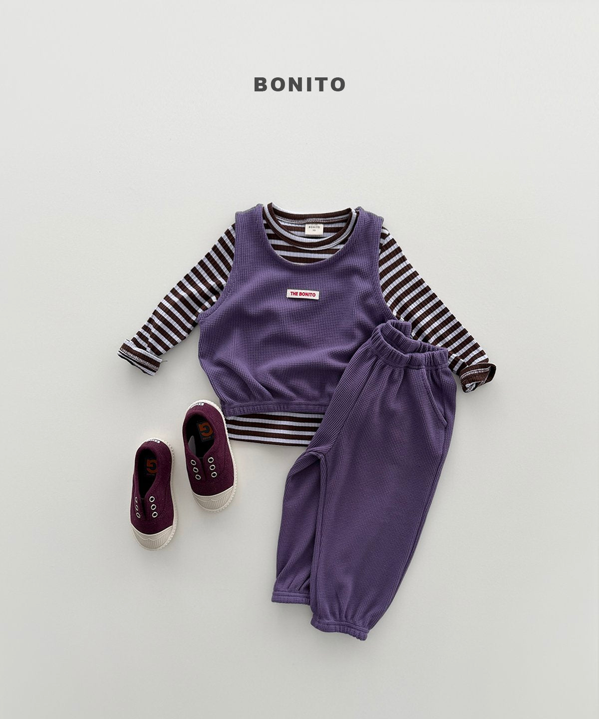 bonito mini waffle vest set (~80-140cm)