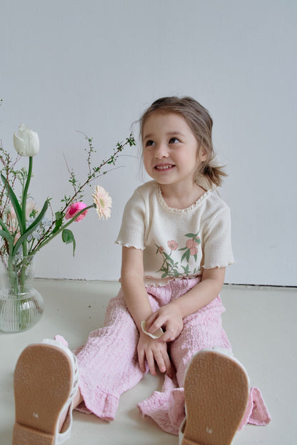 momoann peach waffle tee (90-130cm)