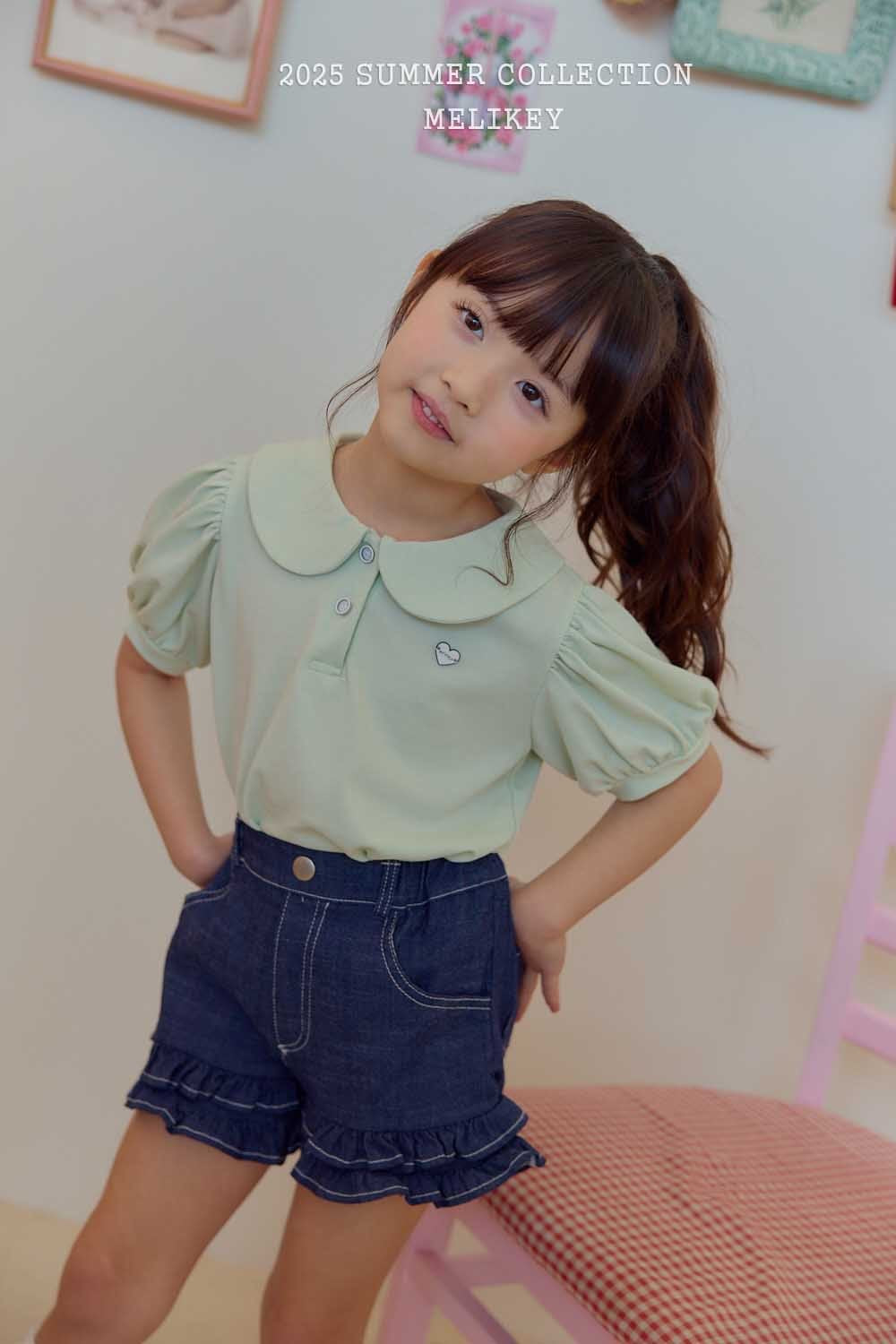 melikey linen frill shorts (80-140cm)