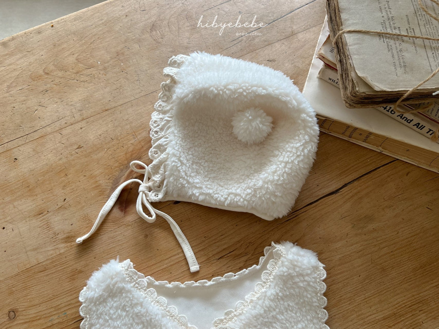 hibyebebe snowflake fur bonnet