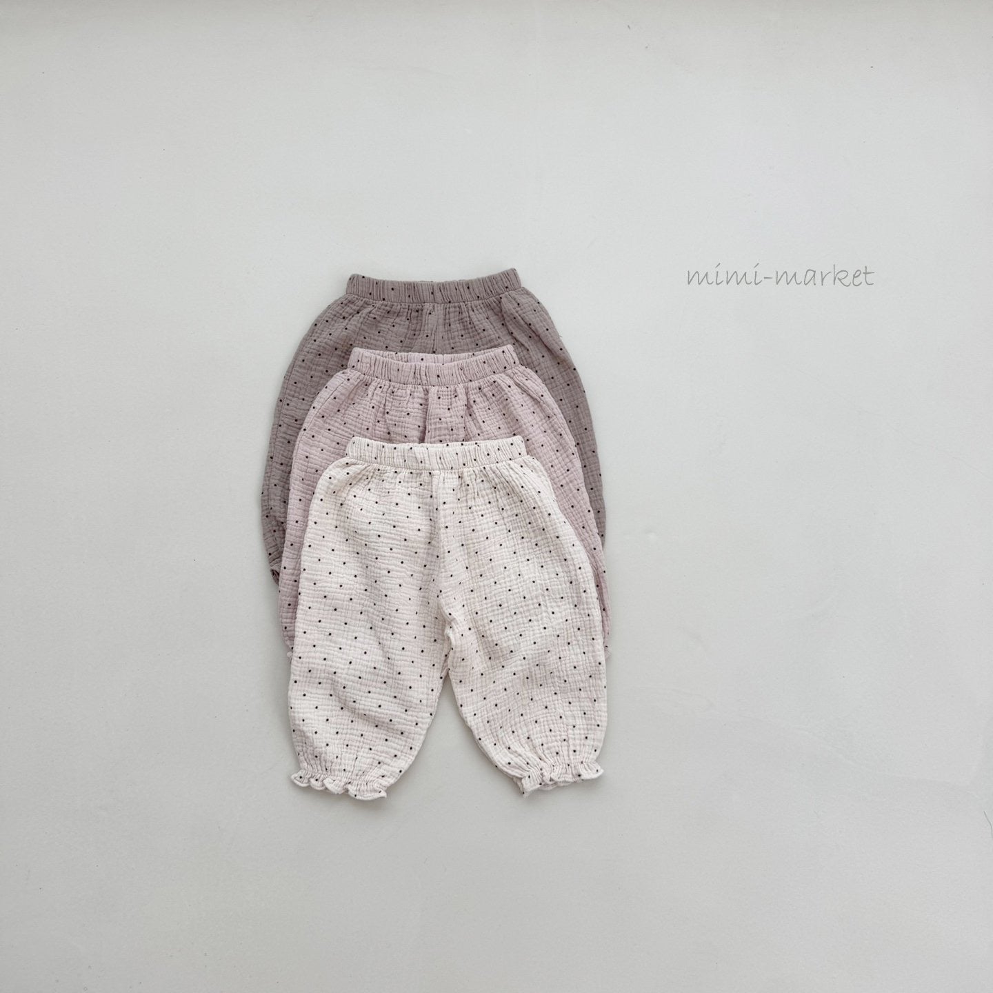 mimi market dot frill pants (bebe70-85cm)