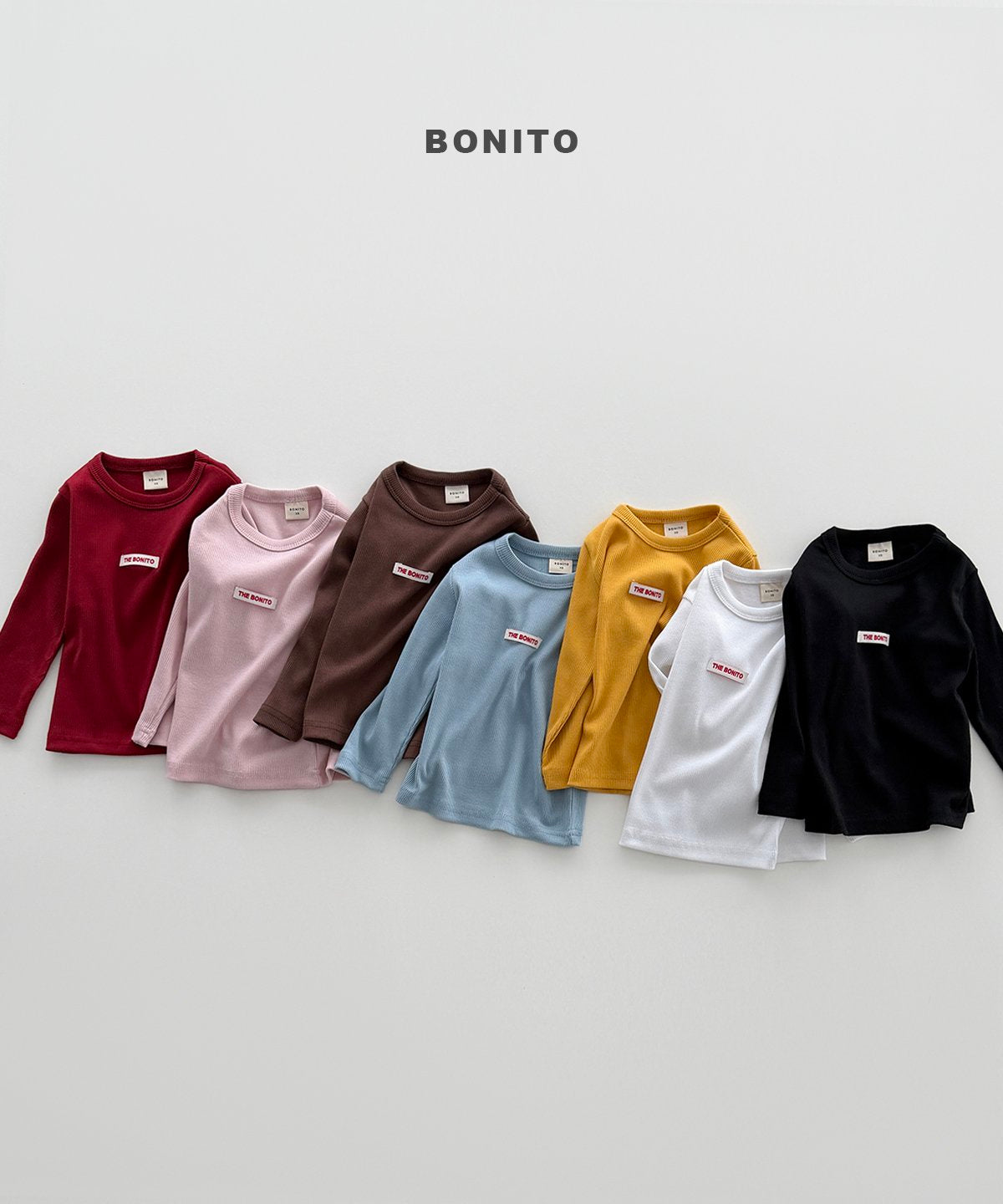 bonito color rib tee (~80-140cm)
