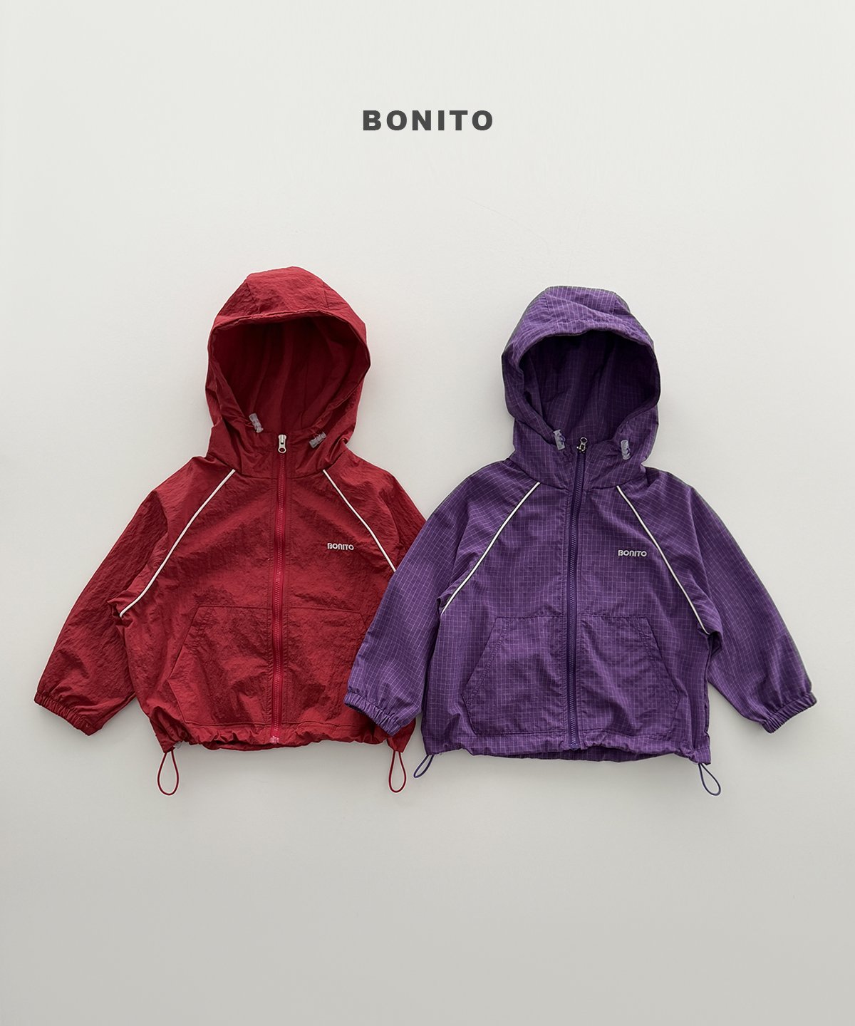 bonito check stripe windbreaker (~80-140cm)