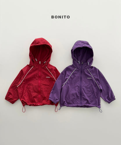 bonito check stripe windbreaker (~80-140cm)
