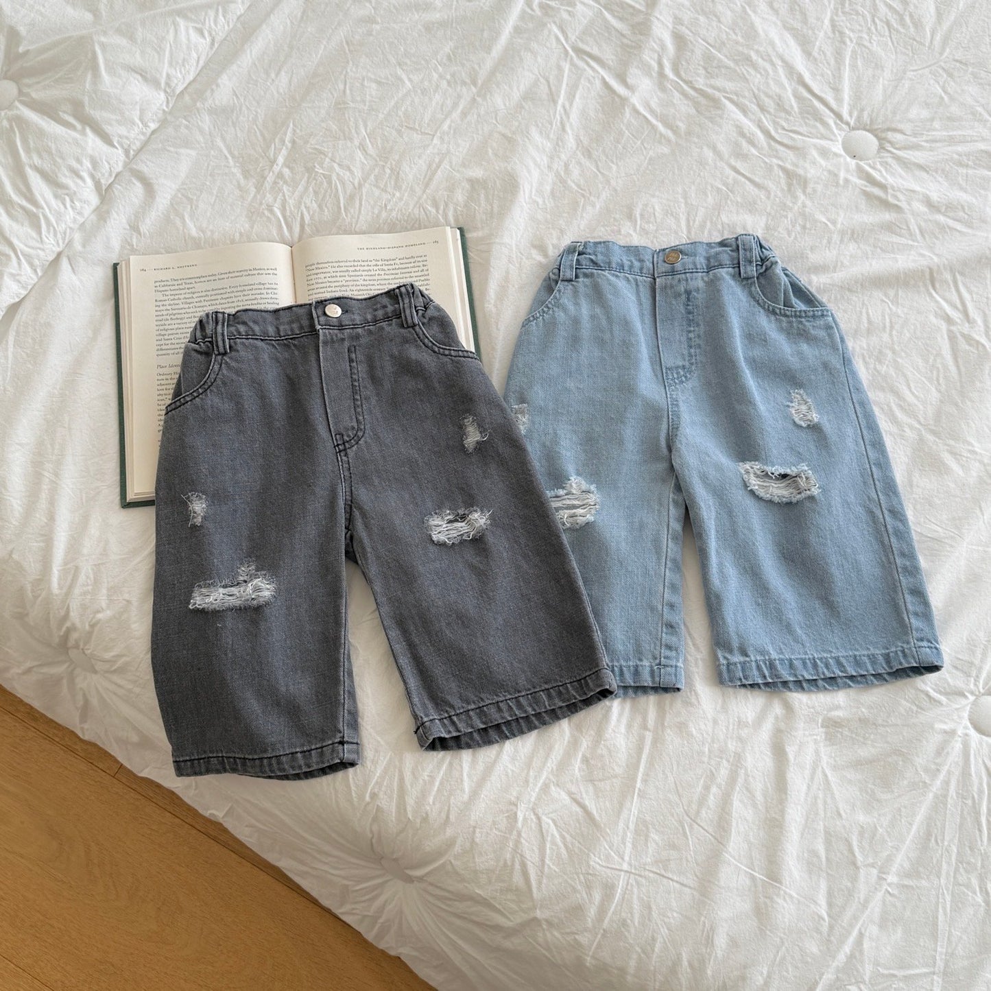 ninibello damaged ice denim pants (80-130cm)