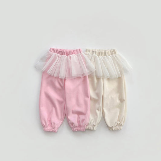 WhitesketchBook tutu jogger pants (90–140cm)