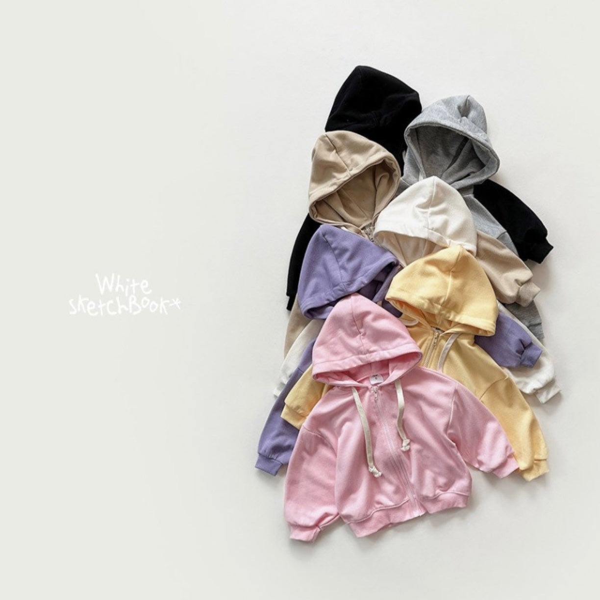 WhitesketchBook jellyhood zip up (90-140cm)