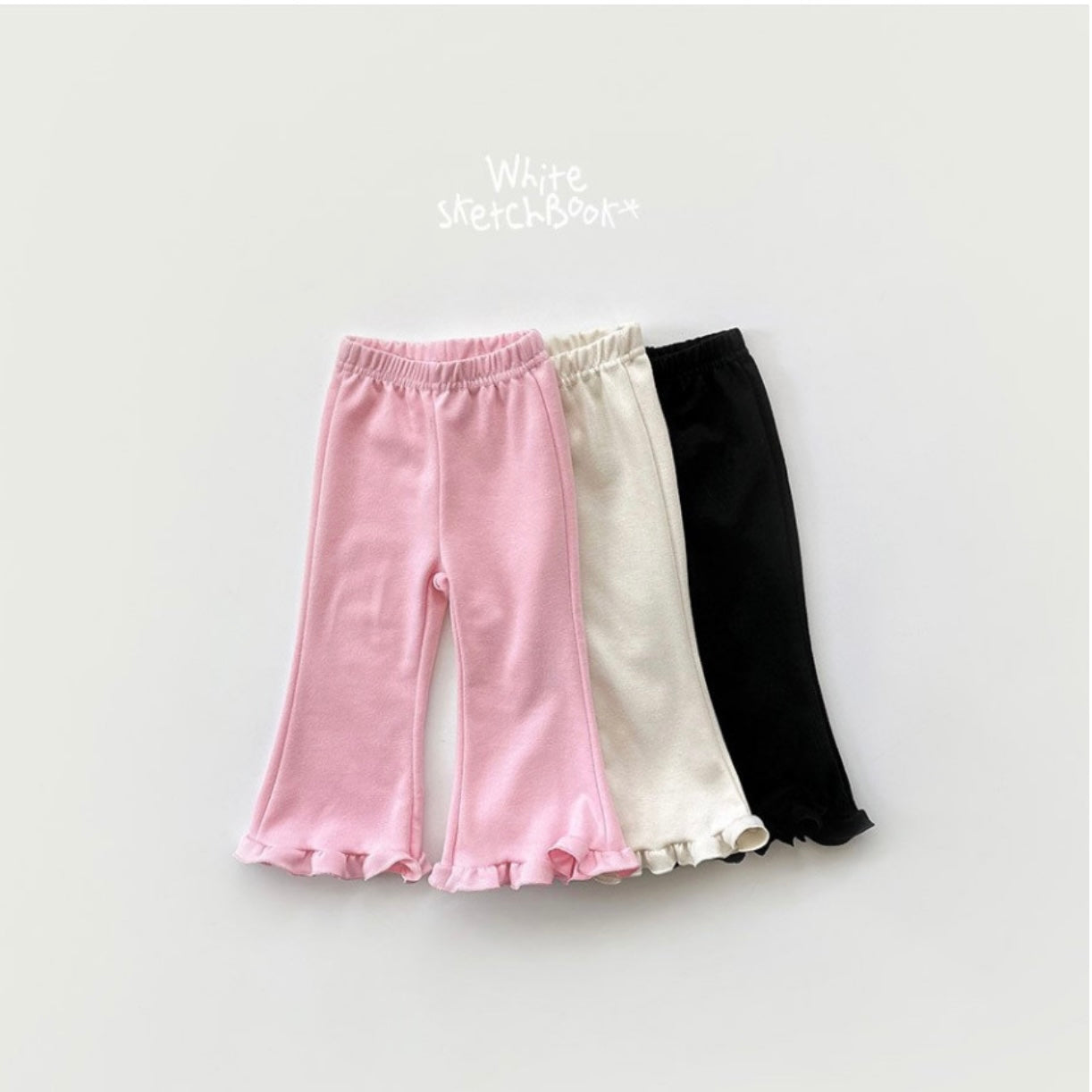 WhitesketchBook frill boots cut pants (90-140cm)