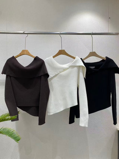 設計領口針織top *共3色