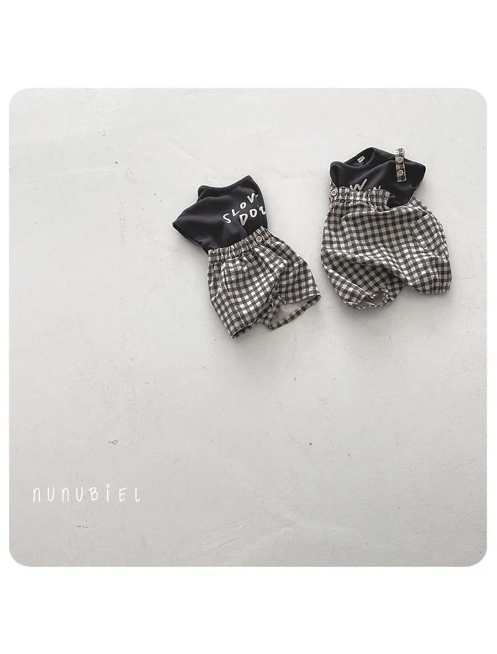Nunubiel checkerboard pants (75-120cm)
